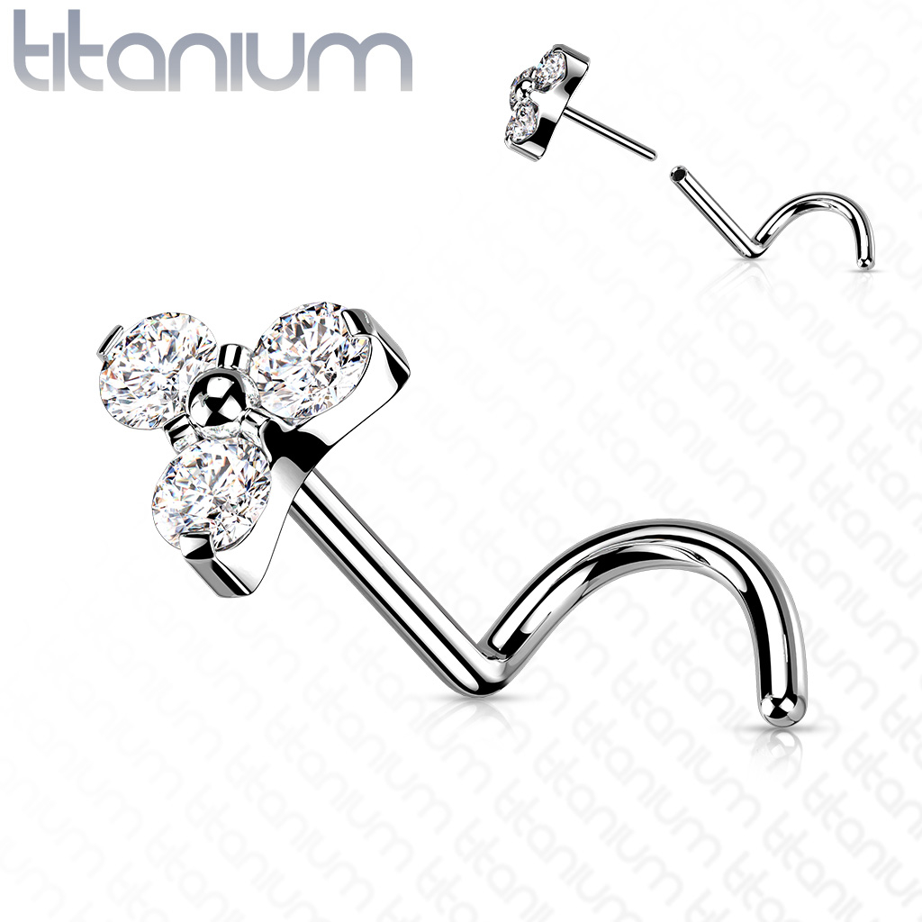 Šperky4U PUSH IN piercing do nosu TITAN, 0,8 x 6 mm - TIT1177