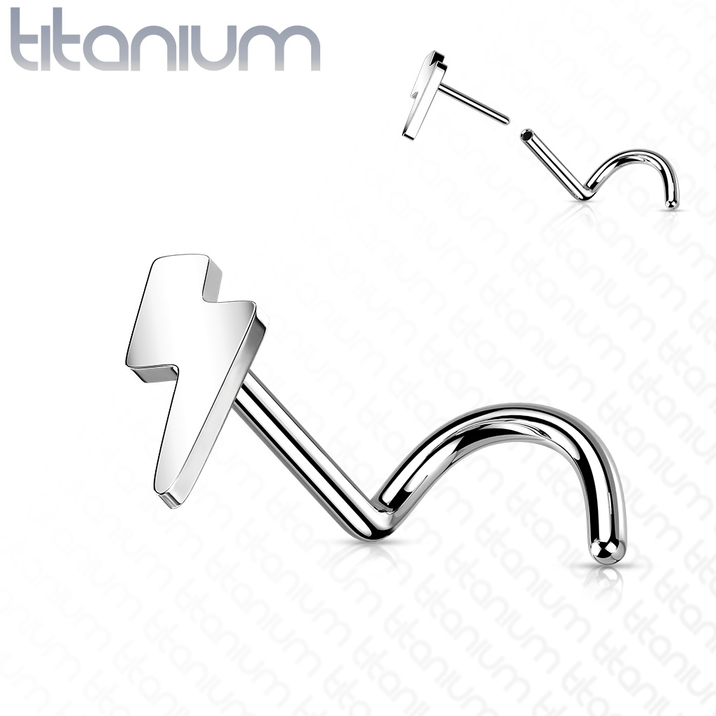 Šperky4U PUSH IN piercing do nosu TITAN, 0,8 x 6 mm - TIT1181