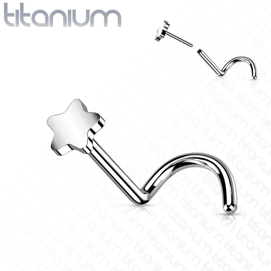 Šperky4U PUSH IN piercing do nosu TITAN, 0,8 x 6 mm - TIT1184