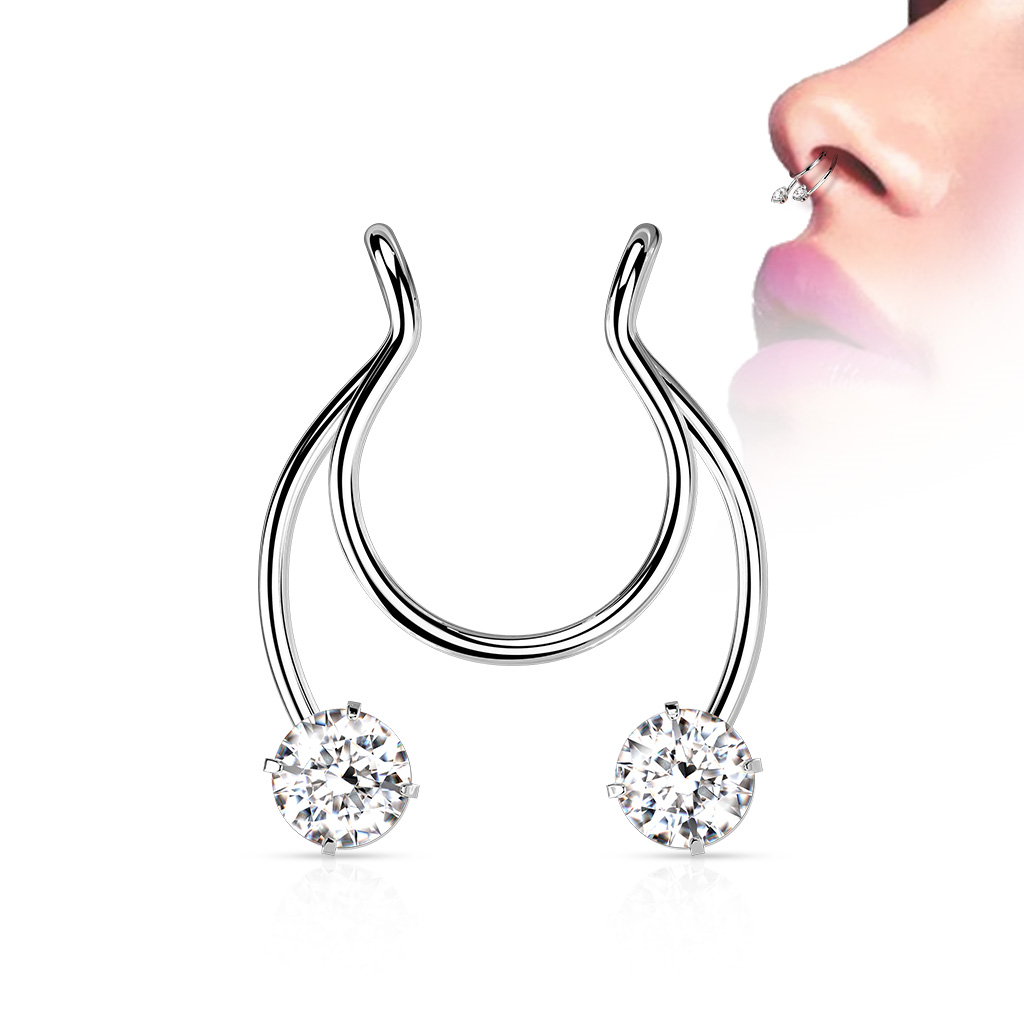 Šperky4U Falešný piercing do nosu - septum - ST0018-ST