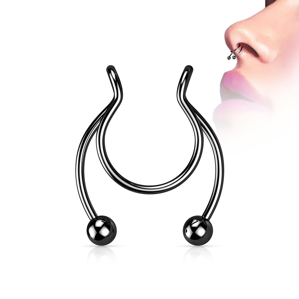 Šperky4U Falešný piercing do nosu - septum - ST0017-K