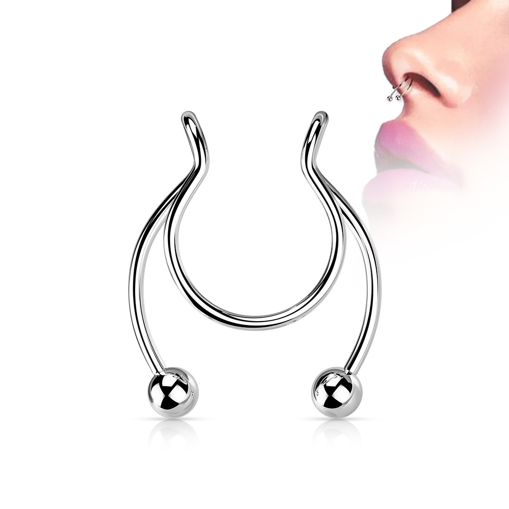 Šperky4U Falešný piercing do nosu - septum - ST0017-ST