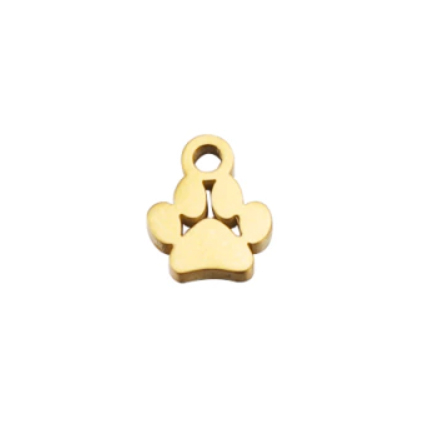 Šperky4U Zlacený ocelový přívěšek komponenta - psí tlapička - OK1416-GD
