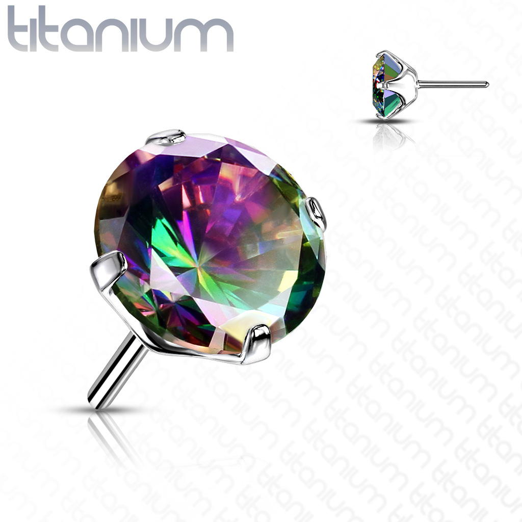 Šperky4U Kamínek k PUSH IN piercing do nosu TITAN - TIT1148VM-030