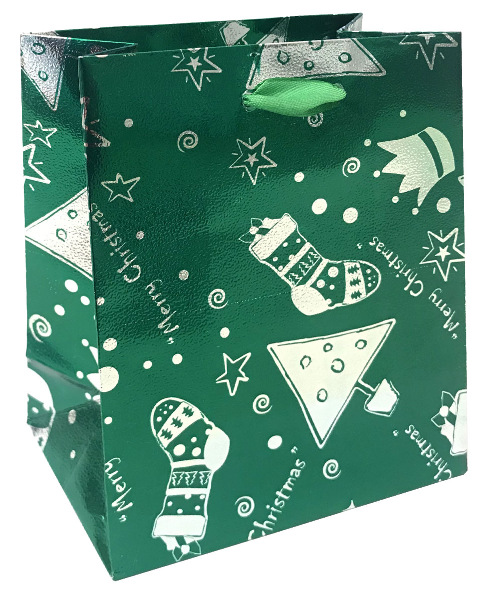 Vianočná darčeková taška - zelená