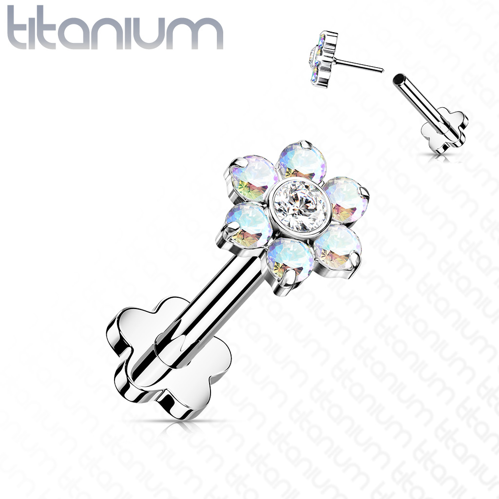 Šperky4U PUSH IN piercing do brady / ucha TITAN 1,2 x 8 mm - TIT1192-AB