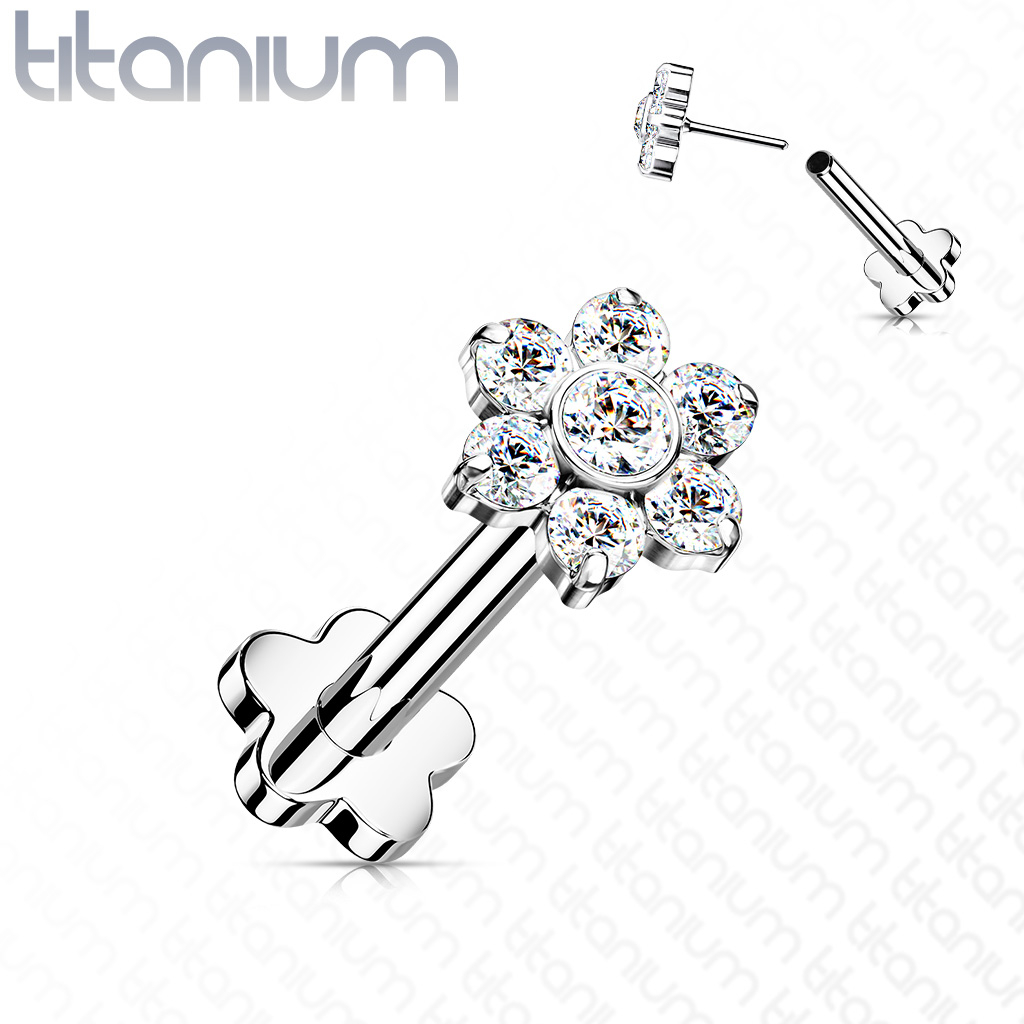 Šperky4U PUSH IN piercing do brady / ucha TITAN 1,2 x 8 mm - TIT1192-C