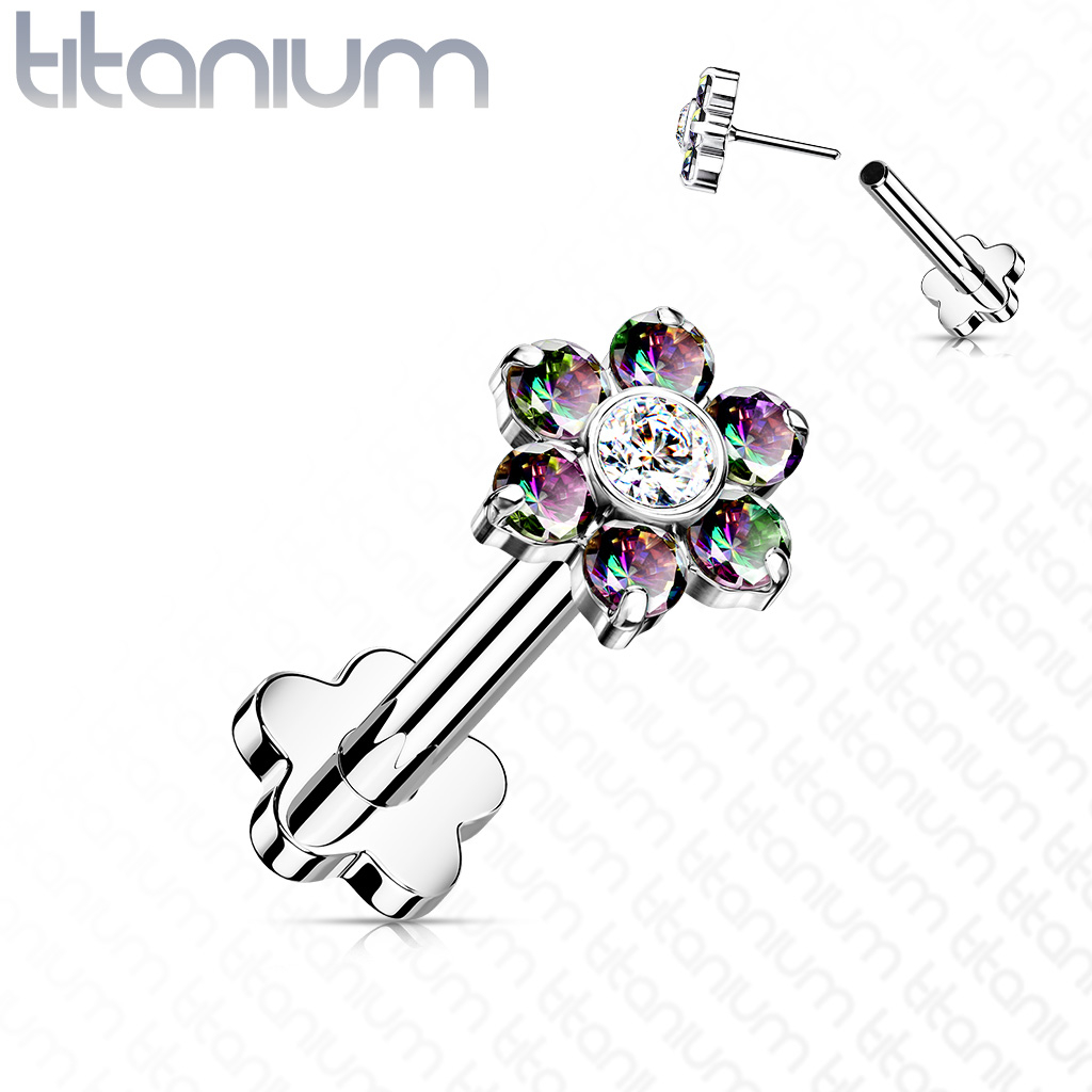 Šperky4U PUSH IN piercing do brady / ucha TITAN 1,2 x 8 mm - TIT1192-VM