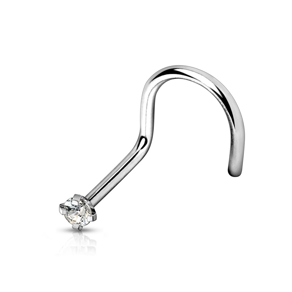 Šperky4U Zahnutý piercing do nosu - titan - TIT1063C-020