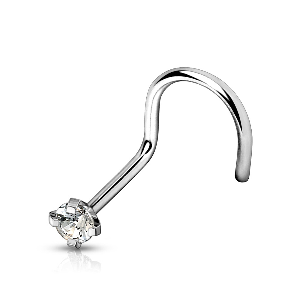 Šperky4U Zahnutý piercing do nosu - titan - TIT1063C-030