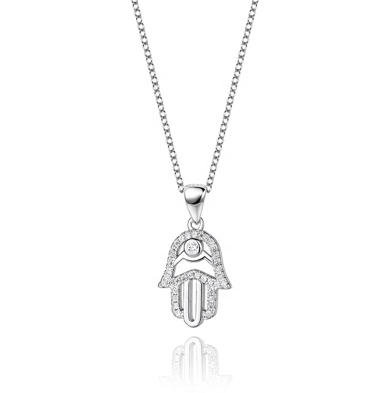 Strieborný náhrdelník Hamsa