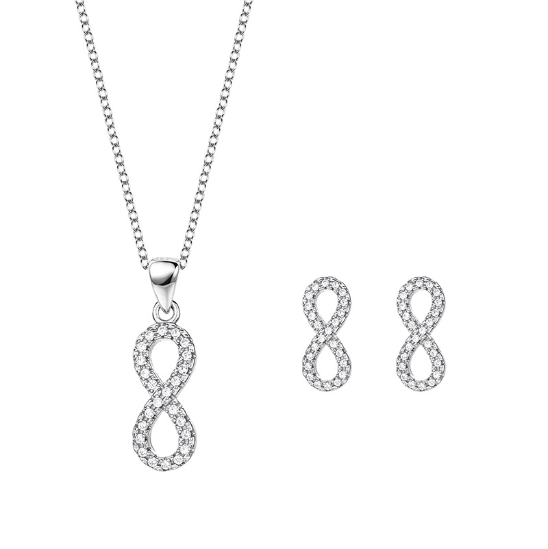 NUBIS® Stříbrná souprava šperků - nekonečno - NB-9026