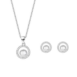 NB-9027 Stříbrná souprava šperků s perlou