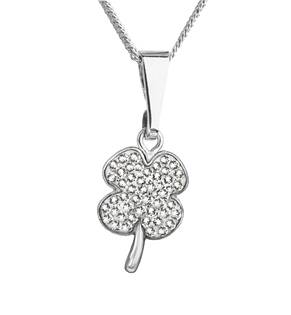 Stříbrný náhrdelník s krystaly Swarovski čtyřlístek