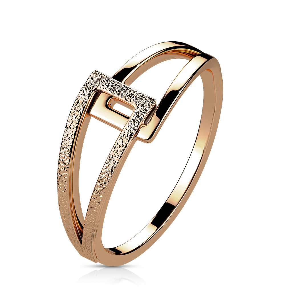 Šperky4U Zlacený ocelový prsten - velikost 52 - OPR1894-52