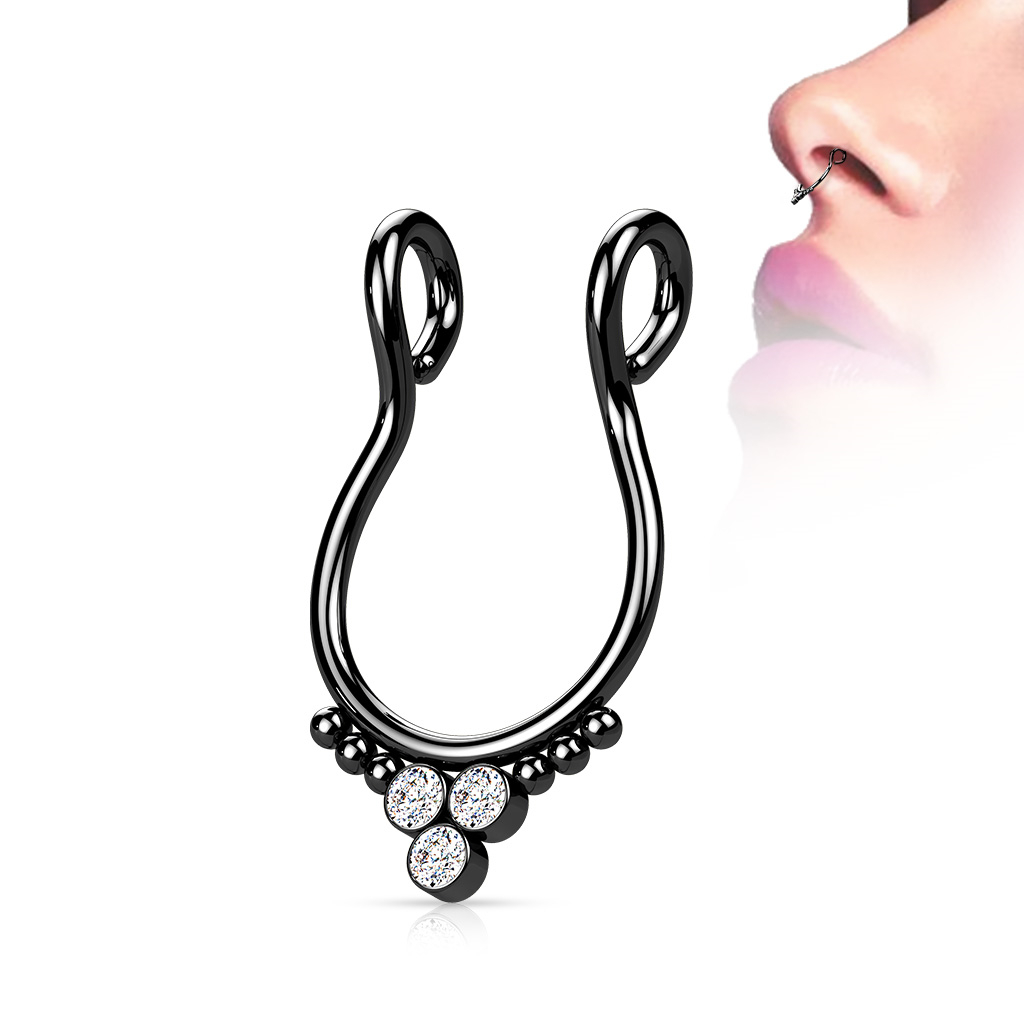 Šperky4U Falešný piercing do nosu - septum - ST0019-K