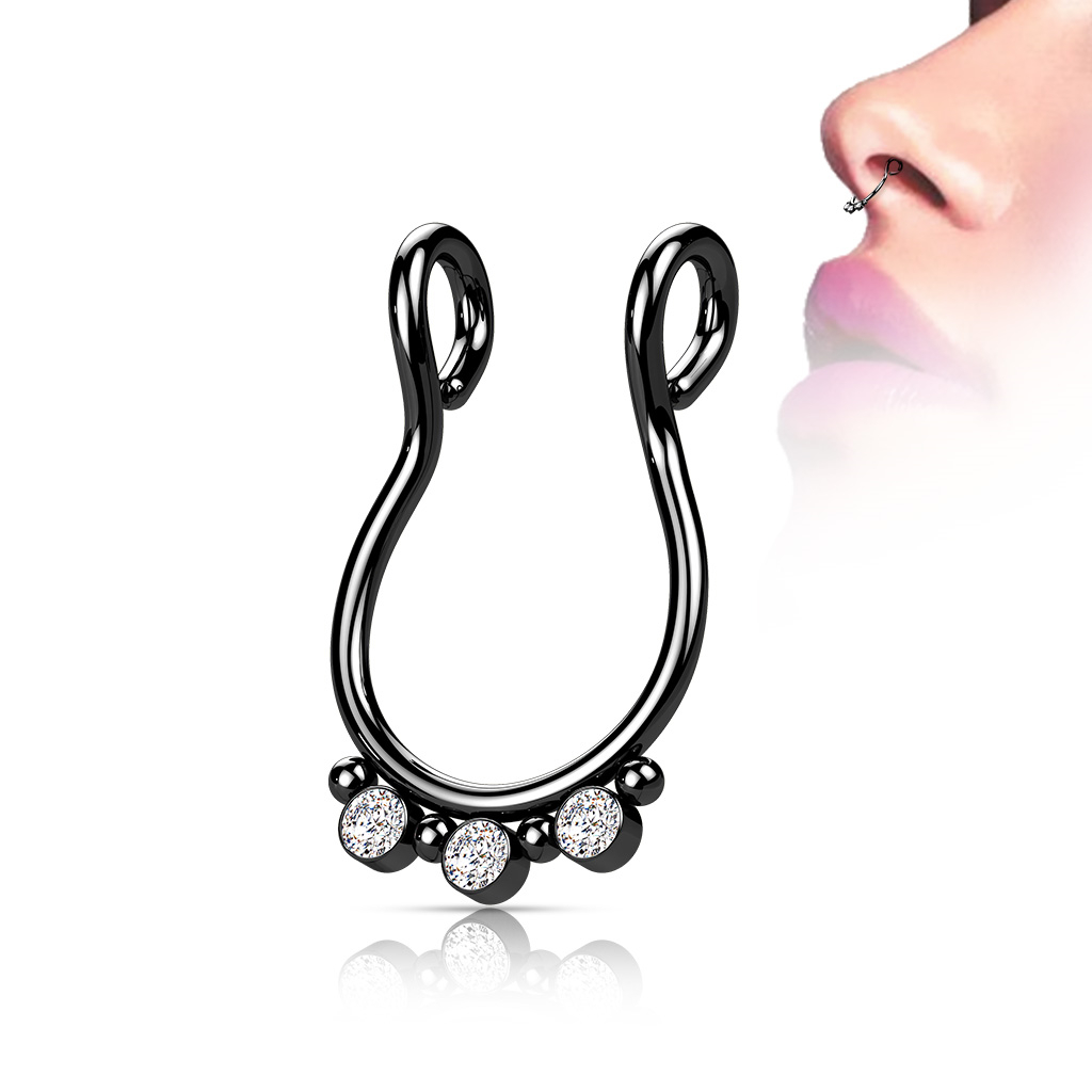Šperky4U Falešný piercing do nosu - septum - ST0020-K