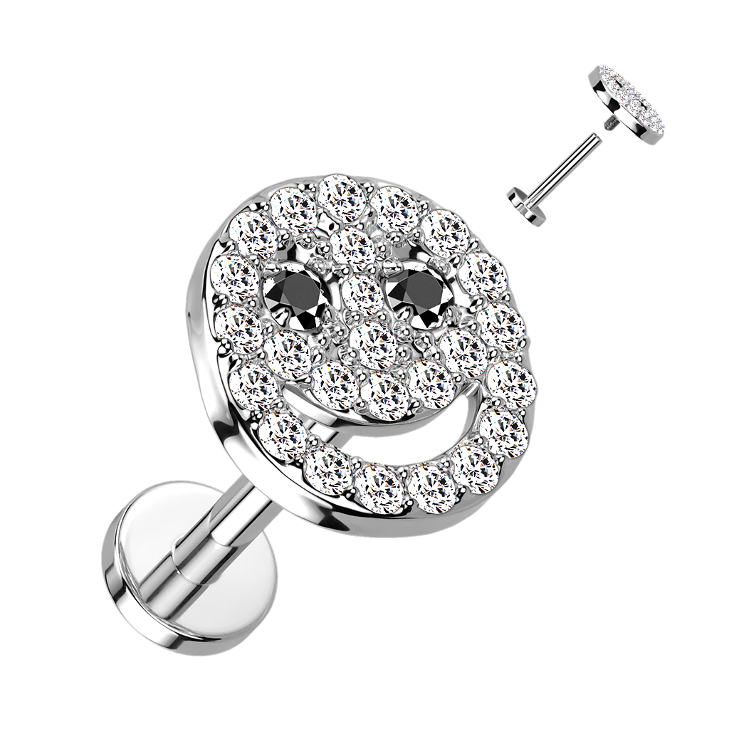 Šperky4U Piercing do brady smajlík - LB1117ST-1206