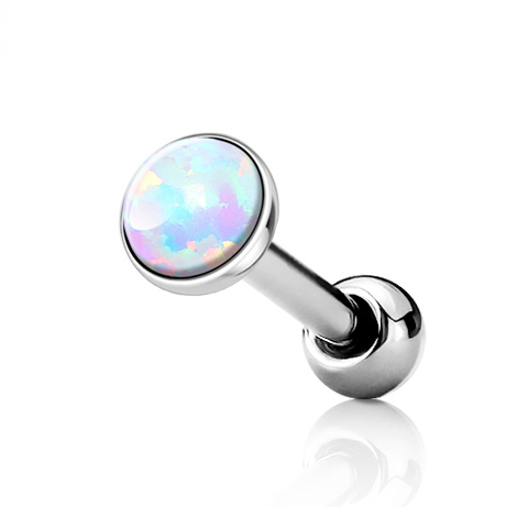 Šperky4U Cartilage piercing do ucha, bílý opál - CP1087-OP17-04