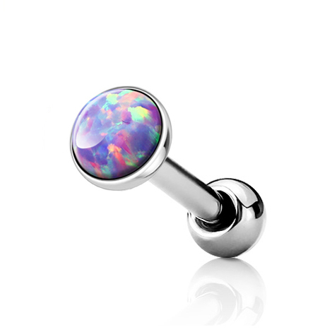 Šperky4U Cartilage piercing do ucha, opál fialový - CP1087-OP38-04