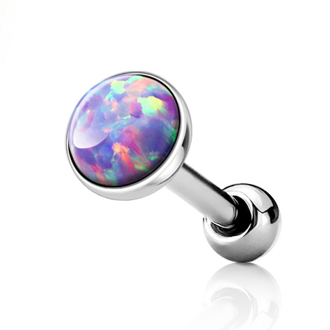 Šperky4U Cartilage piercing do ucha, opál fialový - CP1087-OP38-05