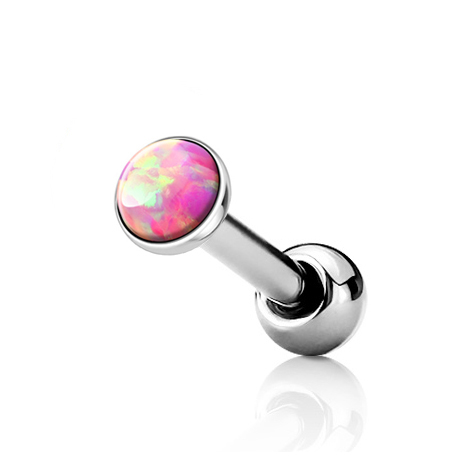 Šperky4U Cartilage piercing do ucha, opál růžový - CP1087-OP22-03