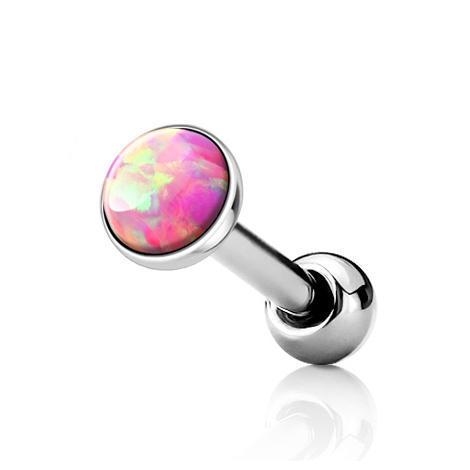 Šperky4U Cartilage piercing do ucha, opál růžový - CP1087-OP22-04