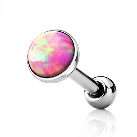 Šperky4U Cartilage piercing do ucha, opál růžový - CP1087-OP22-05