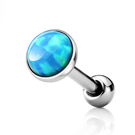 Šperky4U Cartilage piercing do ucha, světle modrý opál - CP1087-OP06-05