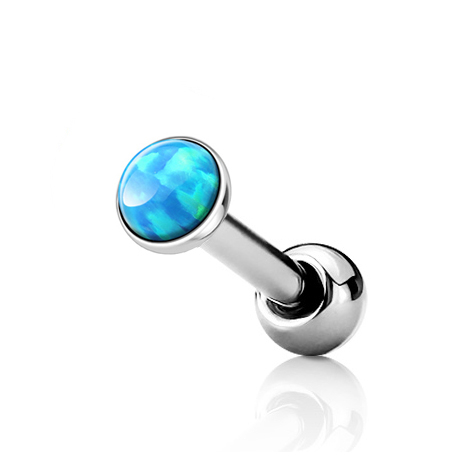 Šperky4U Cartilage piercing do ucha, světle modrý opál - CP1087-OP06-03