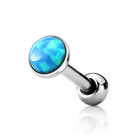 Šperky4U Cartilage piercing do ucha, světle modrý opál - CP1087-OP06-04