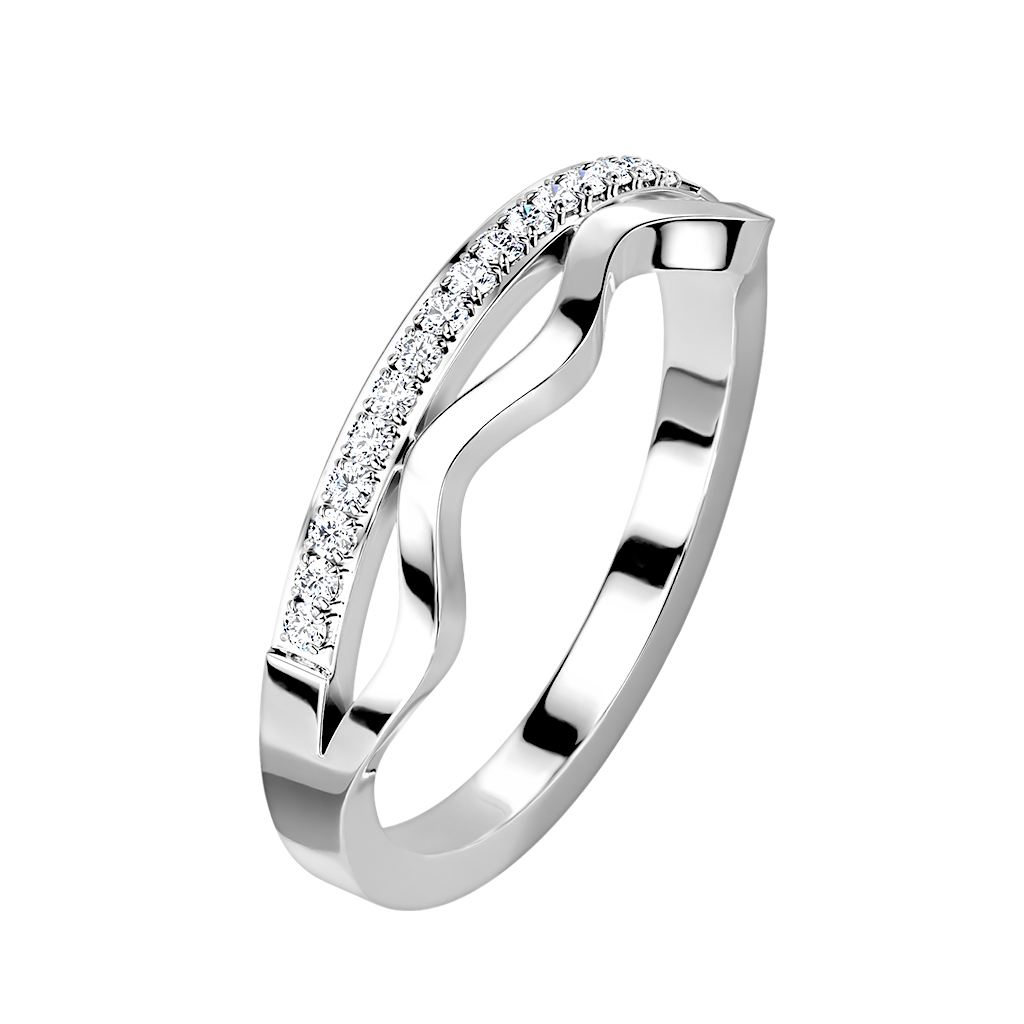 Šperky4U Ocelový prsten se zirkony - velikost 49 - OPR1899-49