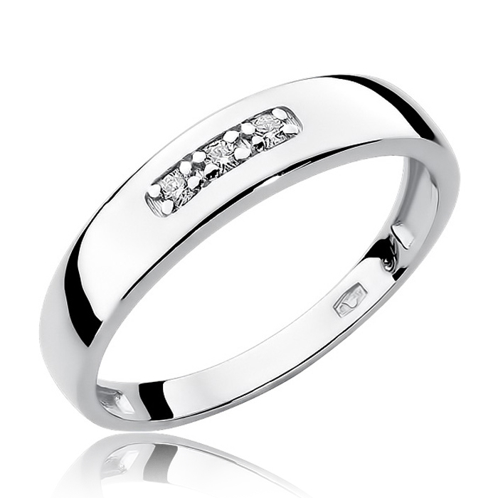 NUBIS® Zlatý zásnubní prsten s diamanty - velikost 55 - W-235W-55
