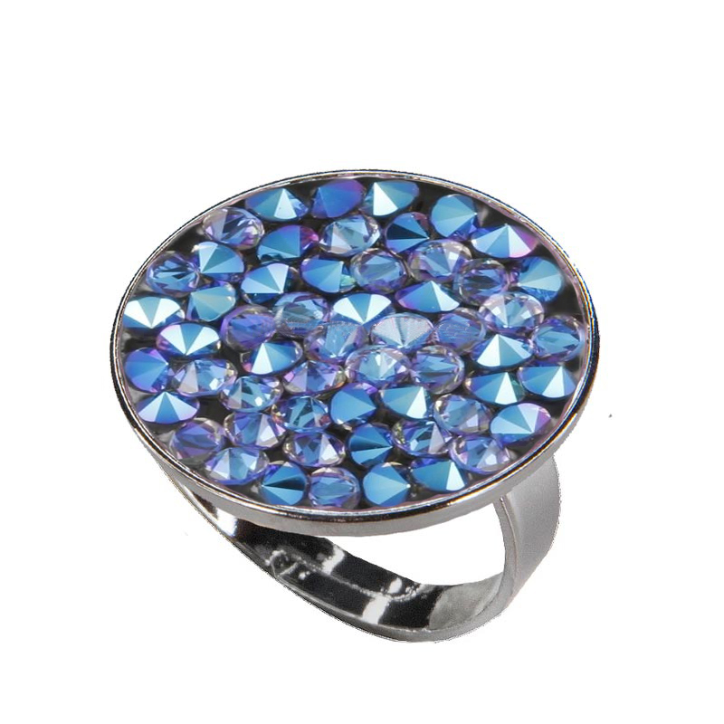 Prsteň s kryštálmi Crystals from Swarovski® BLUE SHIMMER