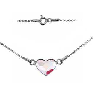 Stříbrný náhrdelník se srdcem Crystals from Swarovski® Light Siam Shimmer