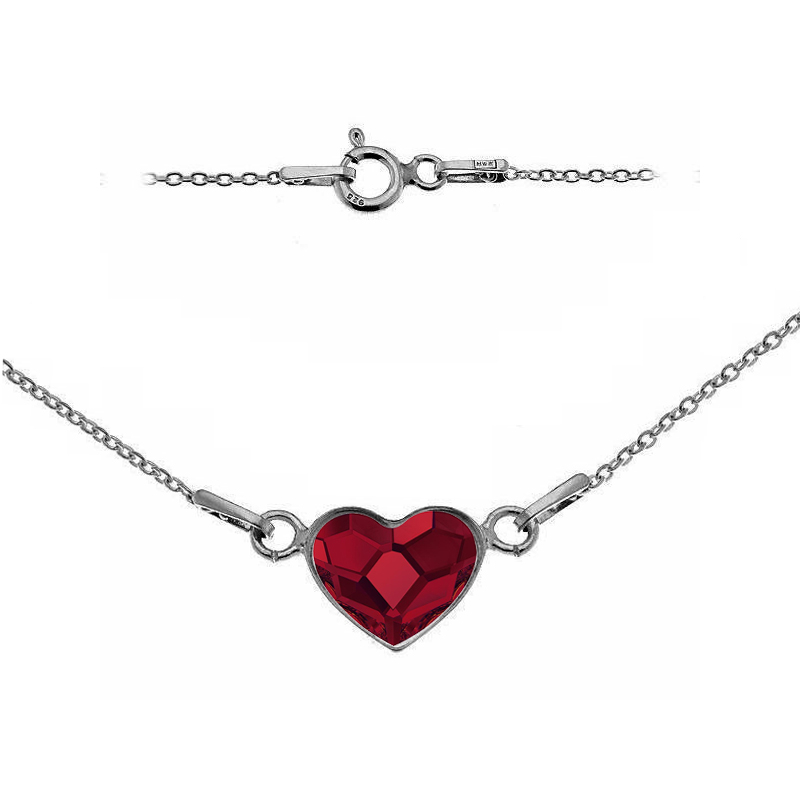 NUBIS® Stříbrný náhrdelník se srdcem Crystals from Swarovski® Siam - NB-0200-SI