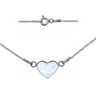 Stříbrný náhrdelník se srdcem Crystals from Swarovski® POWDER BLUE