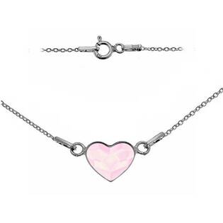 Stříbrný náhrdelník se srdcem Crystals from Swarovski® POWDER ROSE