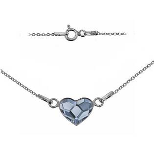 Stříbrný náhrdelník se srdcem Crystals from Swarovski® DENIM BLUE