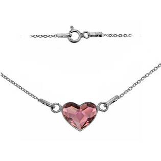Stříbrný náhrdelník se srdcem Crystals from Swarovski® Antique Pink