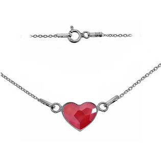 Stříbrný náhrdelník se srdcem Crystals from Swarovski® Royal Red