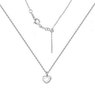 Minimalistický stříbrný náhrdelník se srdcem Crystals from Swarovski, AB