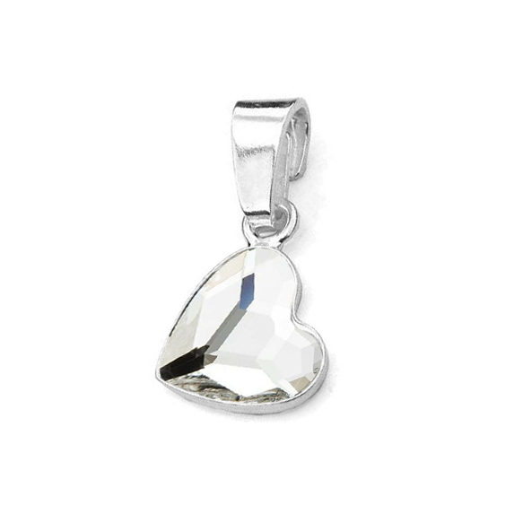 NUBIS® Stříbrný přívěšek se srdcem Crystals from Swarovski® Crystal - NB-0205-CR