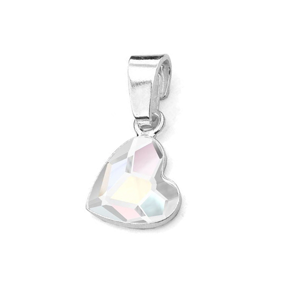 NUBIS® Stříbrný přívěšek se srdcem Crystals from Swarovski® AB - NB-0205-AB