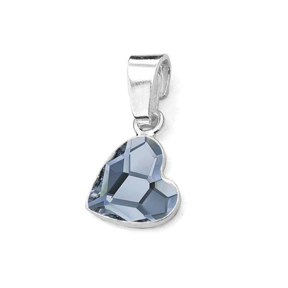 Strieborný prívesok so srdcom Crystals from Swarovski® Denim Blue