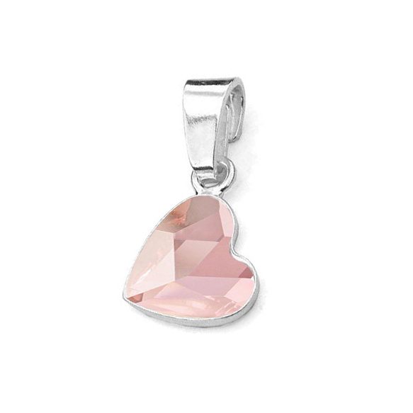 NUBIS® Stříbrný přívěšek se srdcem Crystals from Swarovski® Rosaline - NB-0205-RO