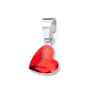 Levně NUBIS® Stříbrný přívěšek se srdcem Crystals from Swarovski® Siam - NB-0205-SI