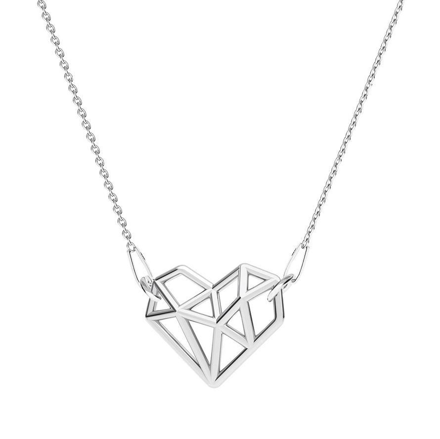 NUBIS® Stříbrný náhrdelník origami srdce - NB-0405