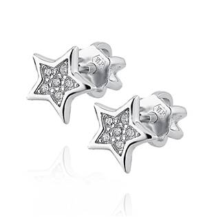 Levně NUBIS® Stříbrné šroubovací náušnice hvězdičky - NB-3609
