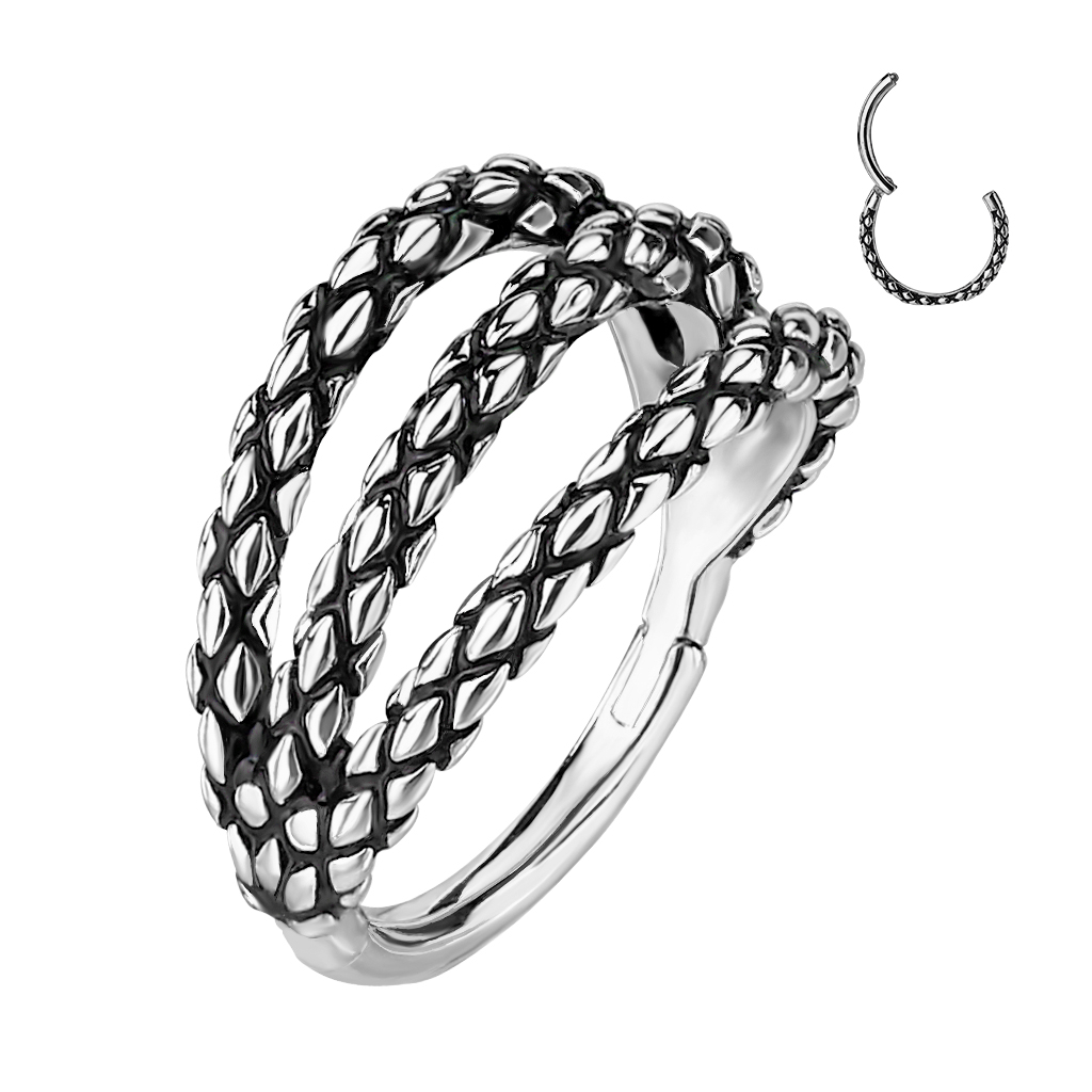 Šperky4U Piercing kruh segment trojitý - K01069ST-1210